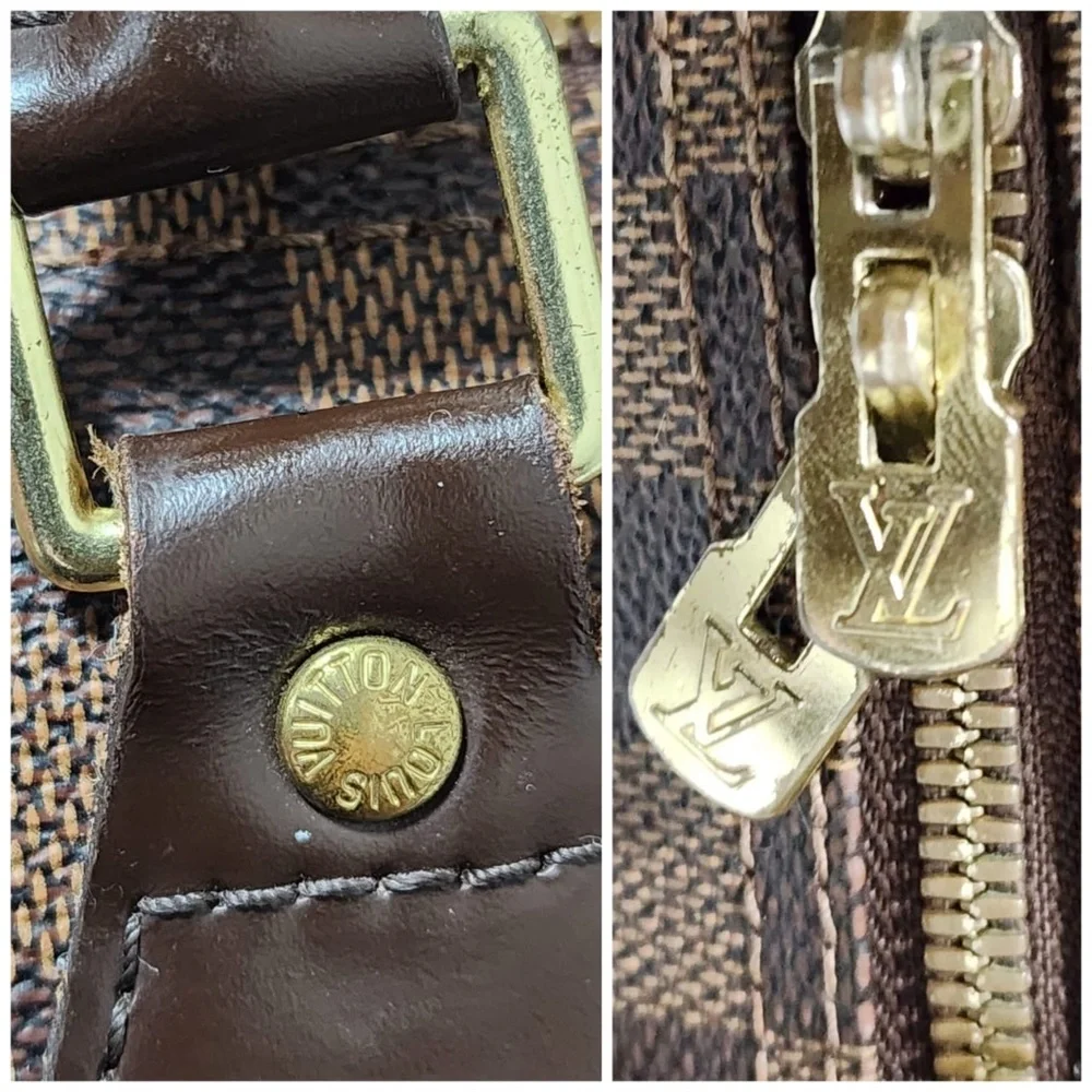 Authentic LOUIS VUITTON Damier Canvas Speedy Bandouliere 35 Bag Brown